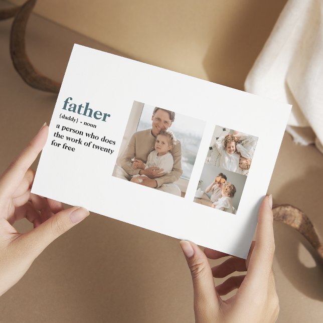 Modern Collage Photo Happy Fathers Day Gift Postcard (Creator Uploaded)