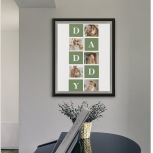 Modern Collage Photo & Happy Fathers Day Gift Poster