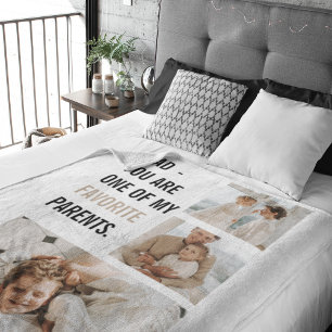 Modern Collage Photo & Happy Fathers Day Gift Sherpa Blanket