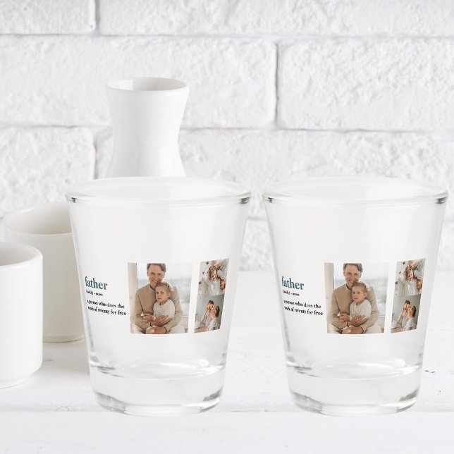 Modern Collage Photo Happy Fathers Day Gift Shot Glass (Creator Uploaded)
