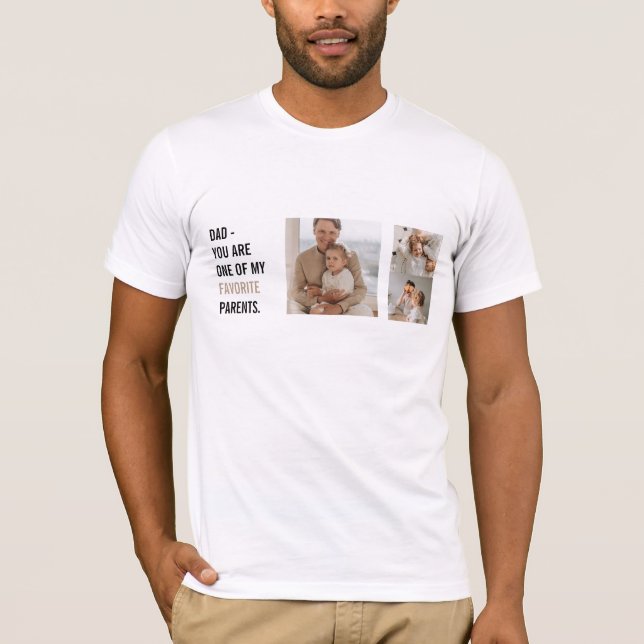 Modern Collage Photo & Happy Fathers Day Gift T-Shirt (Front)