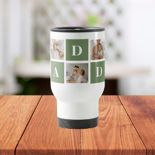 Modern Collage Photo & Happy Fathers Day Gift Travel Mug