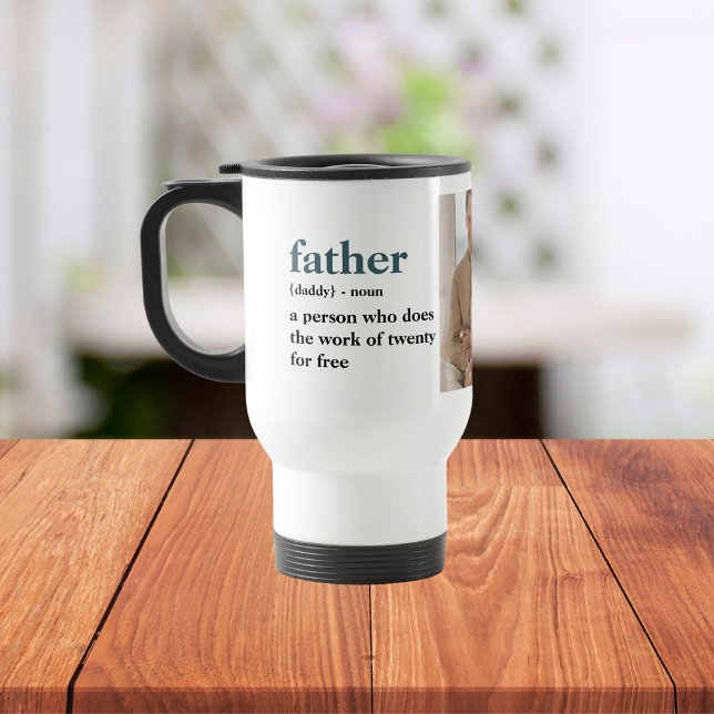 Modern Collage Photo Happy Fathers Day Gift Travel Mug (Creator Uploaded)