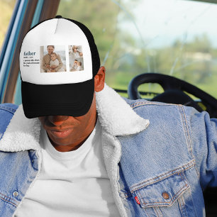 Modern Collage Photo Happy Fathers Day Gift Trucker Hat