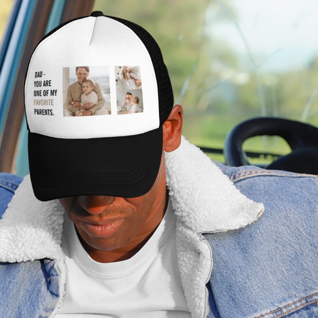 Modern Collage Photo & Happy Fathers Day Gift Trucker Hat (Creator Uploaded)