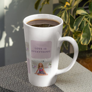 Modern Collage Photo Happy Mothers Day Purple Gift Latte Mug