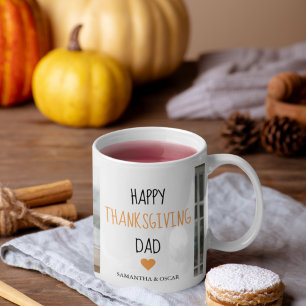 Modern Collage Photo & Happy Thanksgiving Dad Coffee Mug