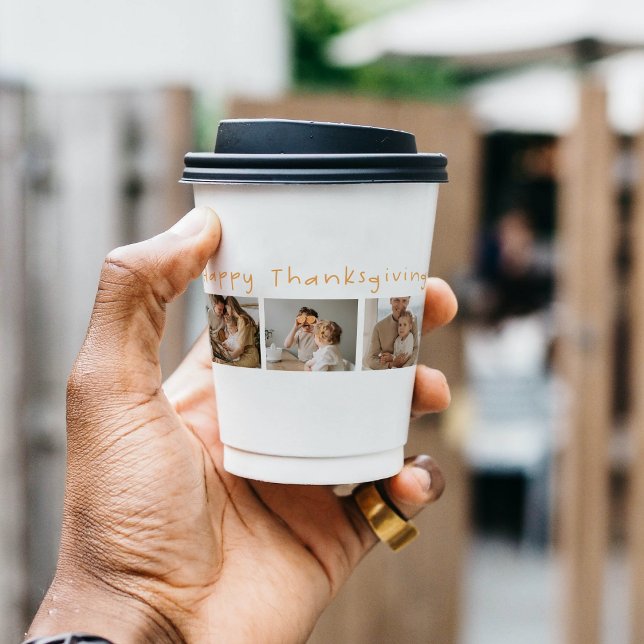 Modern Collage Photo & Happy Thanksgiving Paper Cups (Creator Uploaded)