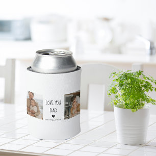 Modern Collage Photo & Love You Dad Gift Can Cooler