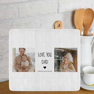 Modern Collage Photo & Love You Dad Gift Cutting Board