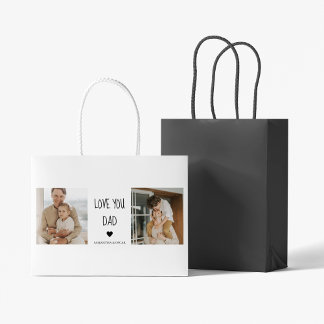 Modern Collage Photo & Love You Dad Gift Large Gift Bag