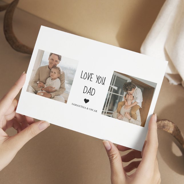 Modern Collage Photo & Love You Dad Gift Postcard (Creator Uploaded)