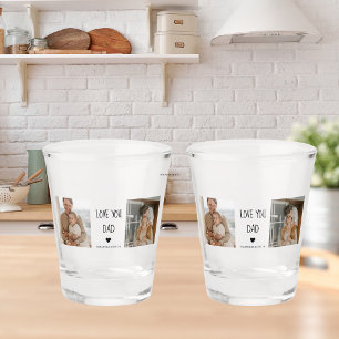 Modern Collage Photo & Love You Dad Gift Shot Glass