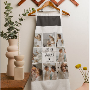 Modern Collage Photo Love You Grandma Best Gift Apron