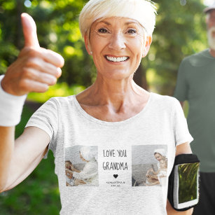Modern Collage Photo Love You Grandma Best Gift T-Shirt