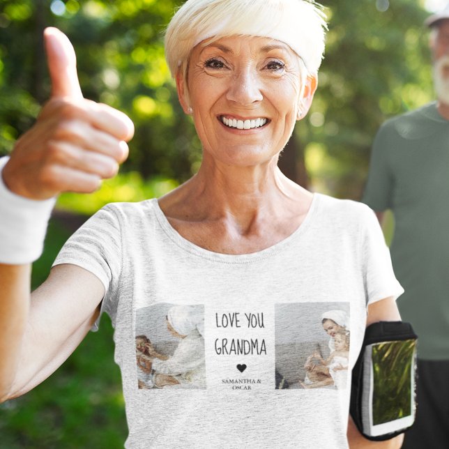 Modern Collage Photo Love You Grandma Best Gift T-Shirt (Creator Uploaded)