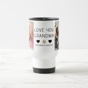 Modern Collage Photo Love You Grandma Best Gift Travel Mug
