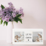 Modern Collage Photo Love You Grandma Best Gift Wooden Box Sign<br><div class="desc">A modern collage photo of you and your grandma can be the perfect gift to show her how much you love and appreciate her. This unique and thoughtful gift is a great way to preserve your special memories together and create a beautiful piece of art that she can display in...</div>
