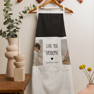 Modern Collage Photo Love You Grandpa Best Gift Apron