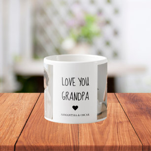 Modern Collage Photo Love You Grandpa Best Gift Espresso Cup
