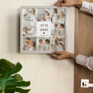 Modern Collage Photo Love You Grandpa Best Gift Poster