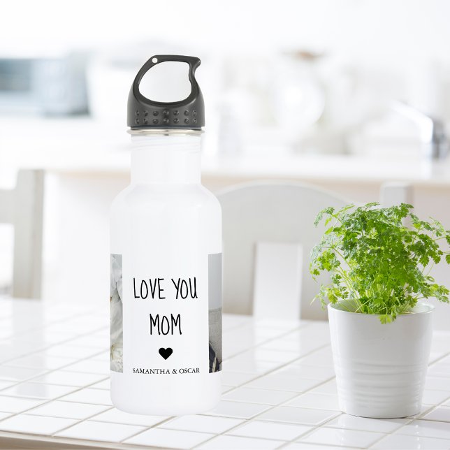 Modern Collage Photo Love You Mum Best Gift 532 Ml Water Bottle (Creator Uploaded)