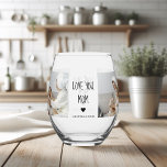 Modern Collage Photo Love You Mum Best Gift Stemless Wine Glass<br><div class="desc">Toast to the special bond between mother and child with our Modern Collage Photo Love You Mum Wine Glass. This elegant and heartfelt design on Zazzle makes for the perfect gift to show your mum just how much she means to you. Featuring a contemporary collage of memorable moments captured together,...</div>