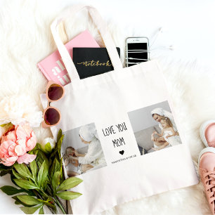 Modern Collage Photo Love You Mum Best Gift Tote Bag