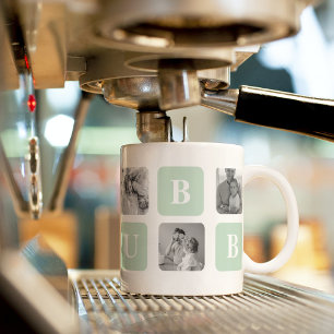 Modern Collage Photo Mint Best Hubby Gift Coffee Mug