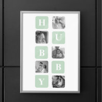 Modern Collage Photo Mint Best Hubby Gift