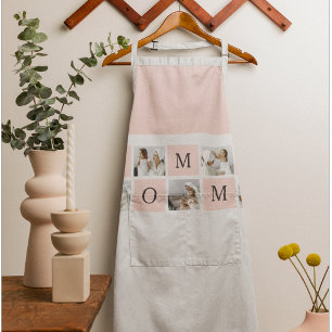 Modern Collage Photo & Pastel Pink Mummy Gift Apron