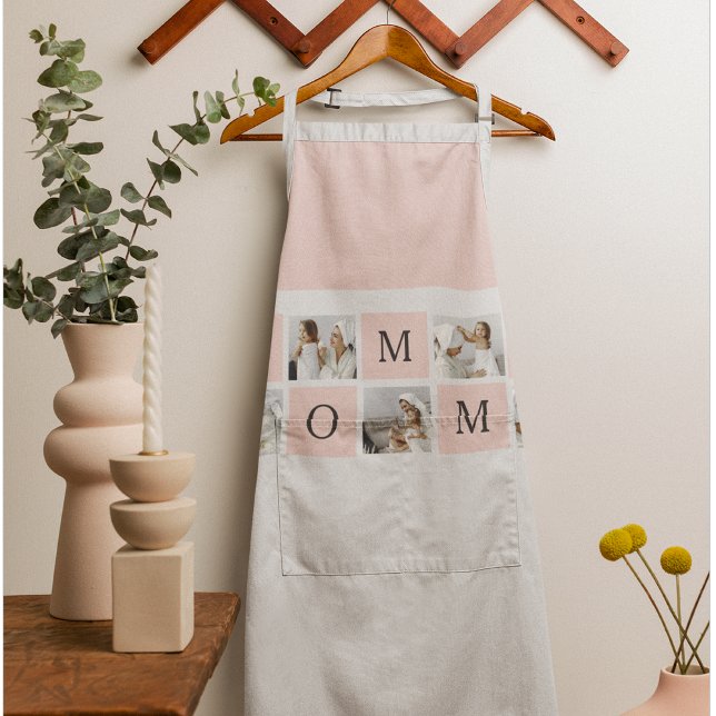 Modern Collage Photo & Pastel Pink Mummy Gift Apron (Creator Uploaded)