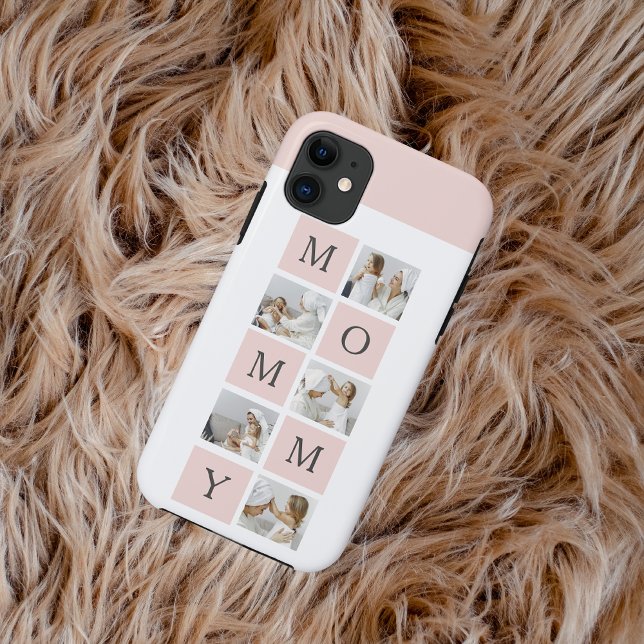 Modern Collage Photo & Pastel Pink Mummy Gift Case-Mate iPhone Case (Creator Uploaded)
