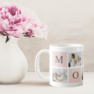 Modern Collage Photo & Pastel Pink Mummy Gift Coffee Mug