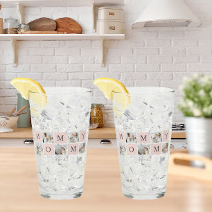 Modern Collage Photo & Pastel Pink Mummy Gift Glass