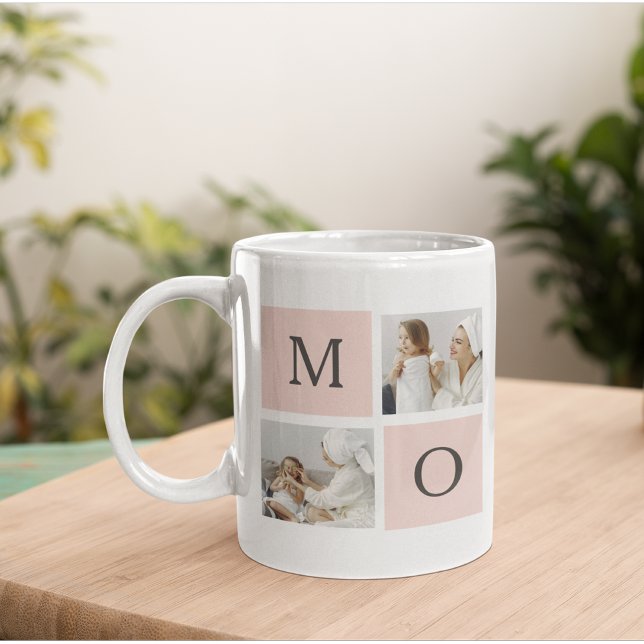 Modern Collage Photo & Pastel Pink Mummy Gift Mug (Creator Uploaded)