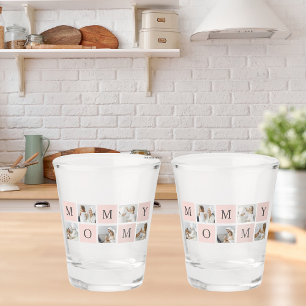 Modern Collage Photo & Pastel Pink Mummy Gift Shot Glass