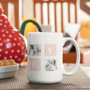Modern Collage Photo & Pink Gift For Lovely Wifey Coffee Mug