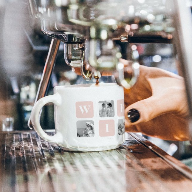 Modern Collage Photo & Pink Gift For Lovely Wifey Espresso Cup (Creator Uploaded)