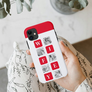 Modern Collage Photo & Red Gift For Lovely Wifey Case-Mate iPhone Case