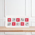 Modern Collage Photo & Red Gift For Lovely Wifey Wooden Box Sign<br><div class="desc">Modern Collage Photo & Red Gift For Lovely Wifey</div>