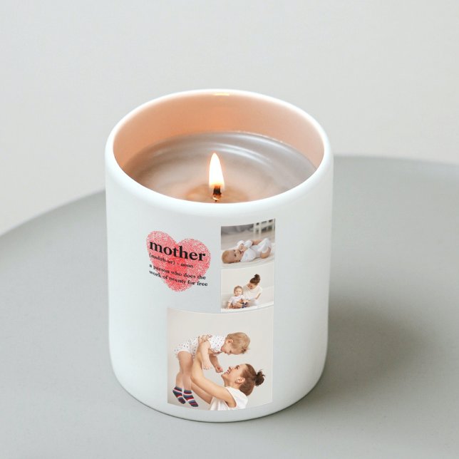 Modern Collage Photo & Red Heart Mother Gift Square Sticker (Creator Uploaded)