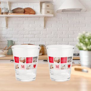 Modern Collage Photo Red & Pink Best Mum Ever Gift Shot Glass