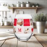 Modern Collage Photo Red & Pink Best Mum Ever Gift Stemless Wine Glass<br><div class="desc">Toast to the best mum ever with this stunning modern collage photo wine glass! Customisable with your favourite photos in vibrant shades of red and pink, this wine glass is the perfect gift to celebrate Mum's special moments. Whether it's Mother's Day, her birthday, or just because, she'll adore sipping her...</div>