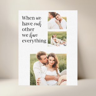Modern Collage Photo Romantic Couple Quote Gift Canvas Print