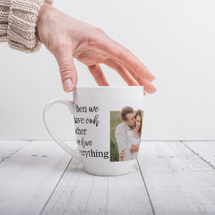 Modern Collage Photo Romantic Couple Quote Gift Latte Mug