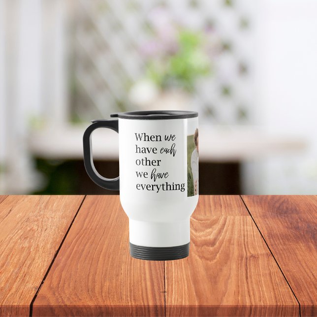 Modern Collage  Photo Romantic Couple Quote Gift Travel Mug (Creator Uploaded)