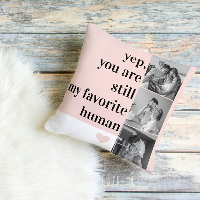Modern Collage Photo & Romantic Lovely Quote Gift Cushion (Creator Uploaded)