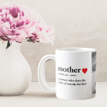 Modern Collage Photo & Text Red Heart Mother Gift Coffee Mug<br><div class="desc">Modern Collage Photo & Text Red Heart Mother Gift</div>