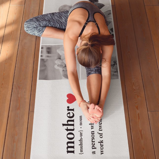 Modern Collage Photo & Text Red Heart Mother Gift Yoga Mat (Creator Uploaded)